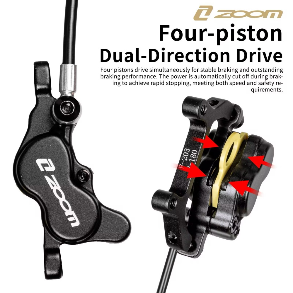 ZOOM HB-890E 4-Piston Hydrauli - Zoom Hydraulic Brake 4 Piston E-Scooter ulasan dan harga