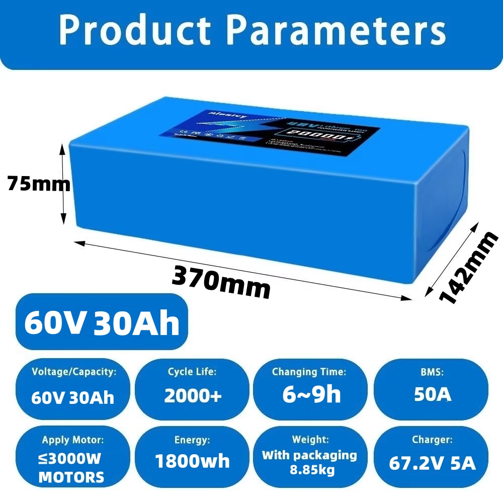 Aleaivy 60V Battery 20AH 30AH  - 60V 30Ah 21700 Battery Pack ulasan dan harga